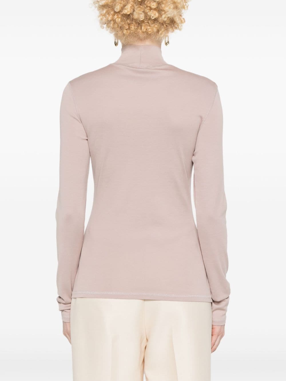 Shop Lemaire High-neck Cotton Top In Pink