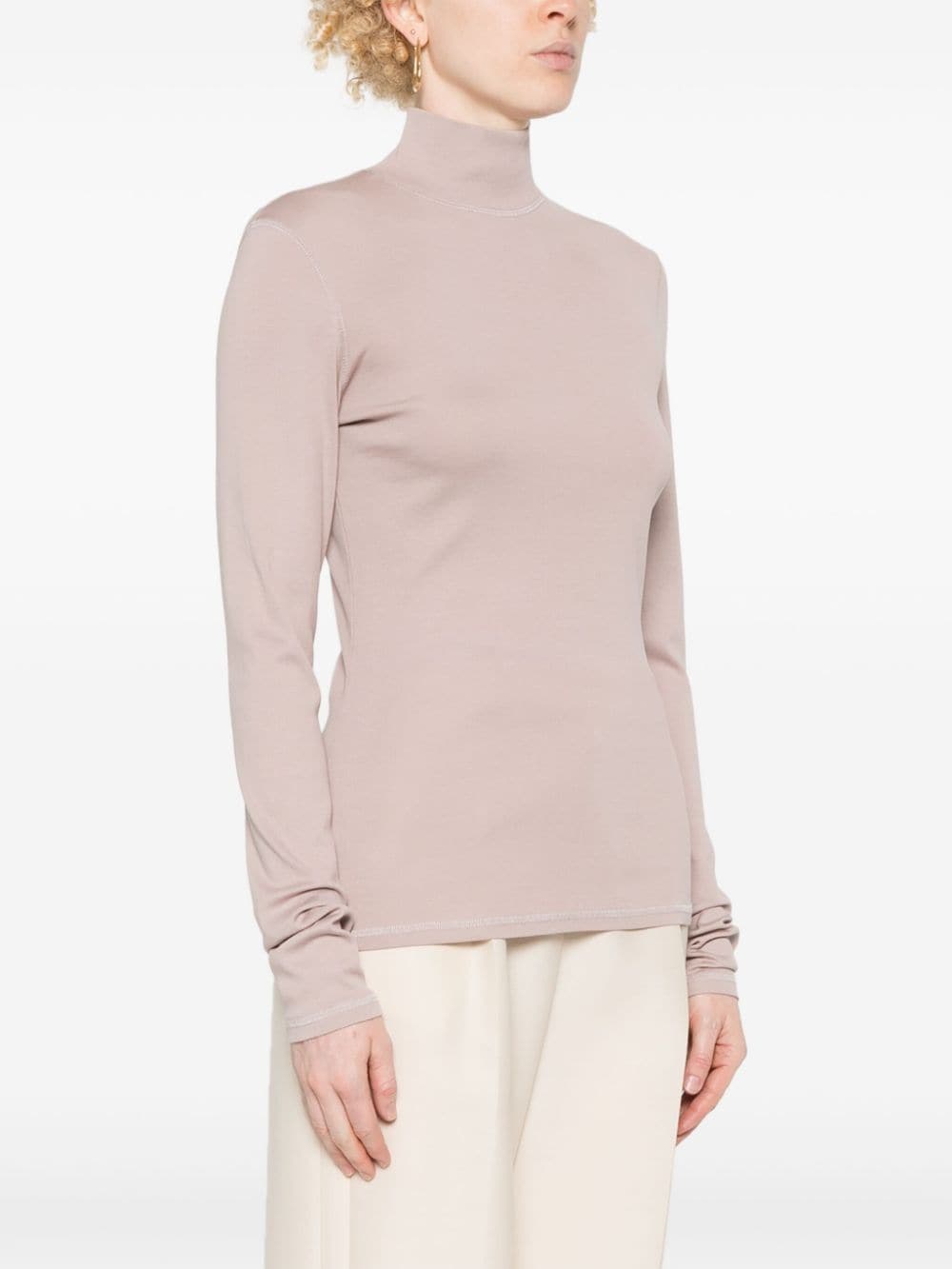 Shop Lemaire High-neck Cotton Top In Pink