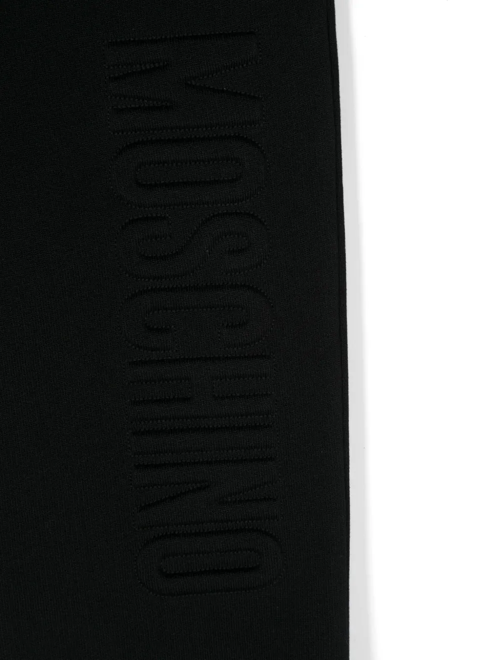 Moschino Kids Trainingsbroek met logo-reliëf Zwart