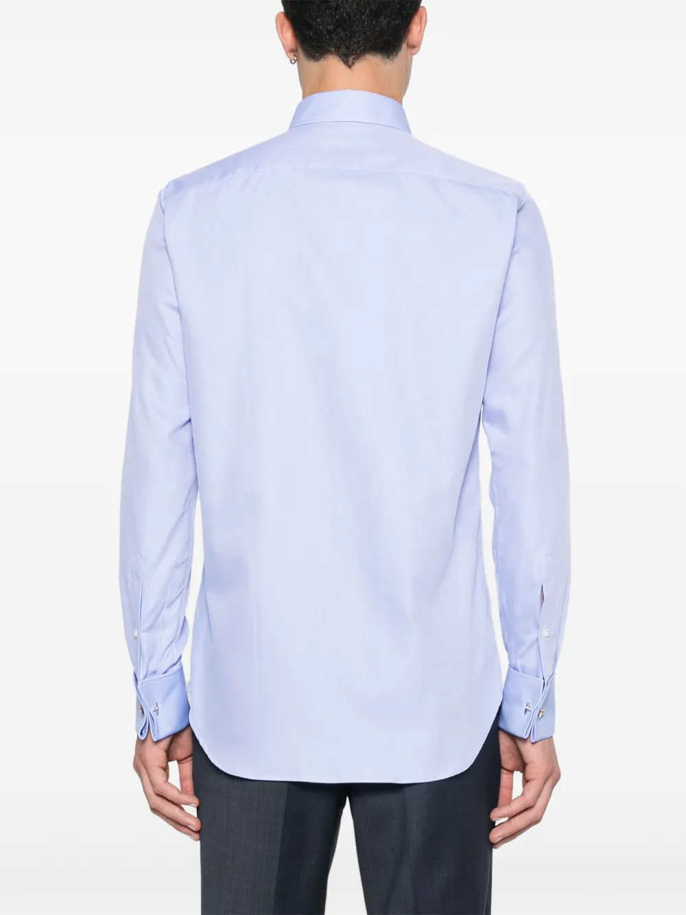 Canali Overhemd met jacquard Blauw