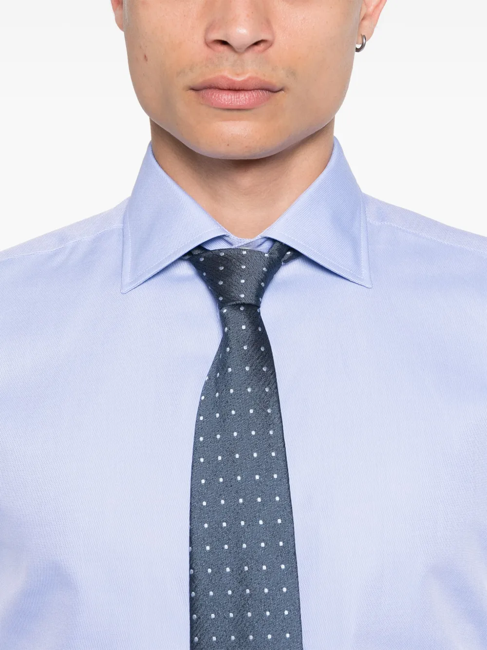 Canali Overhemd met jacquard Blauw