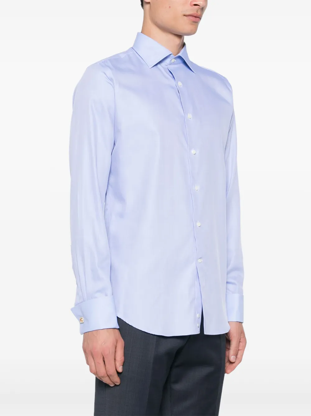 Canali Overhemd met jacquard Blauw