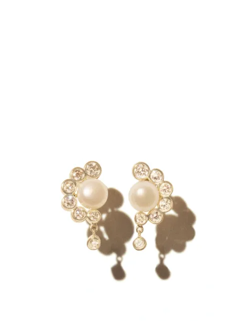 Pascale Monvoisin aretes Martha en oro amarillo de 9kt con perla