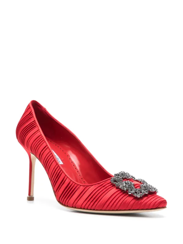 Manolo Blahnik Zapatillas Hangisi Con Tacón De 90mm Rojo