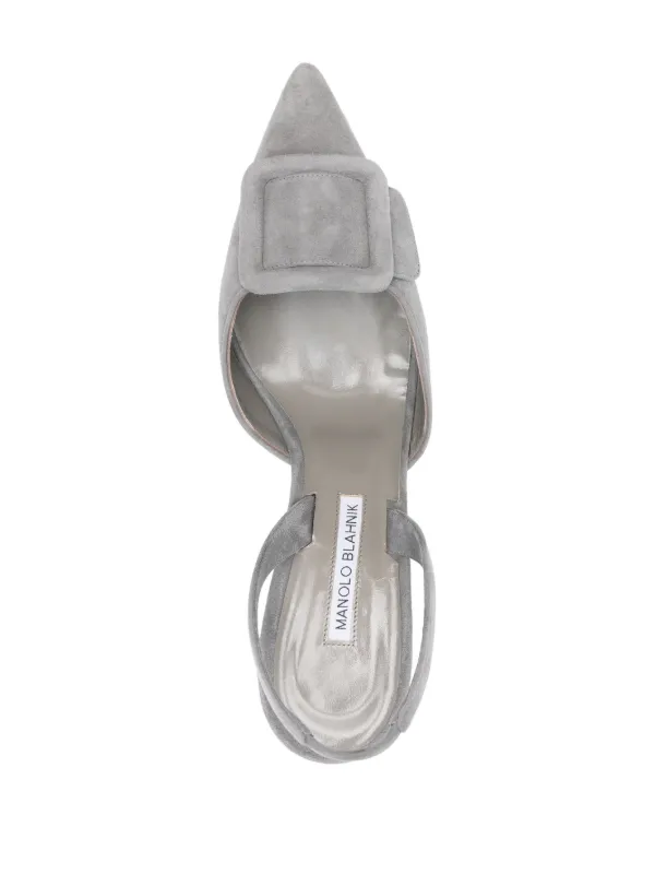 シューズ・サンダルその他 MANOLO BLAHNIK Woman Pumps Grey 4241928 0334 BB | Light Grey Suede Pointed Toe Pumps | Manolo Blahnik