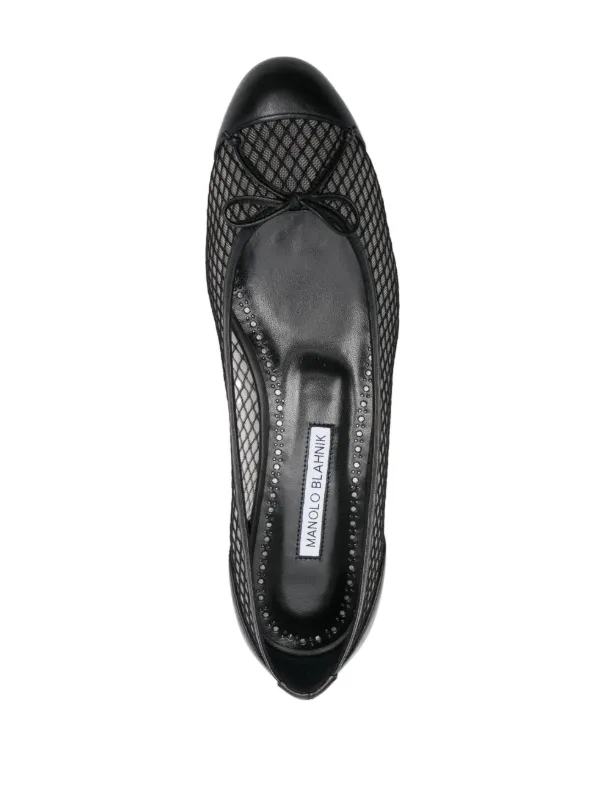 VIPSALE【MANOLO BLAHNIK】ジャテラフラット・バレリーナ Manolo Blahnik Jatelah フラットシューズ | ブラック | FARFETCH JP
