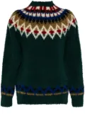Kolor fray-detail chunky-knit sweater - Green