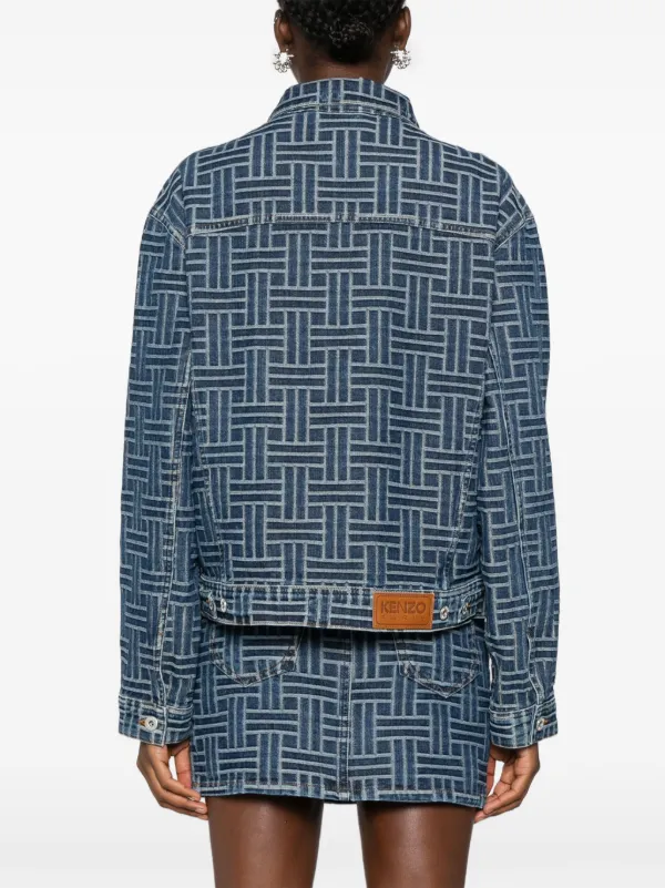 ジャケット KENZO Woman Jacket Blue FD52BL1629NC 77 Kenzo Weave Denim Jacket | Blue | FARFETCH