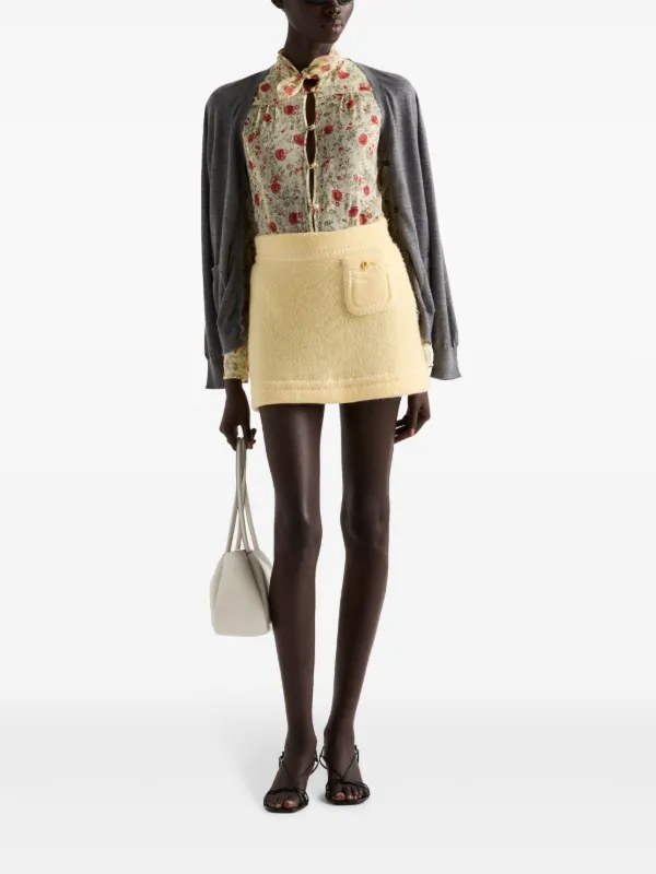 【関税&送料込】Prada Yellow Cashmere Mini Skirt Prada Cashmere Mini Skirt in Yellow | Lyst