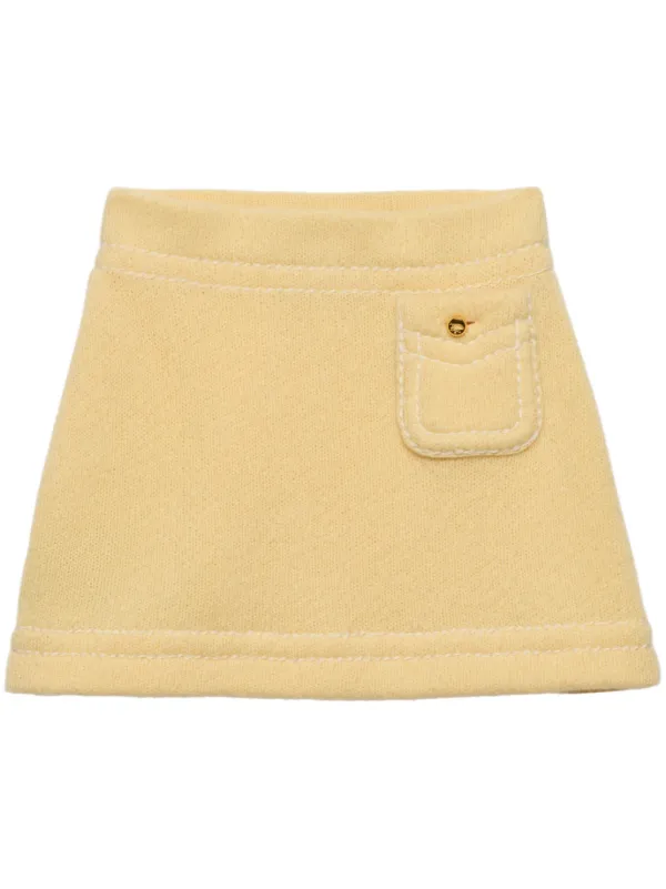 【関税&送料込】Prada Yellow Cashmere Mini Skirt Prada Yellow Cashmere Mini Skirt | italist