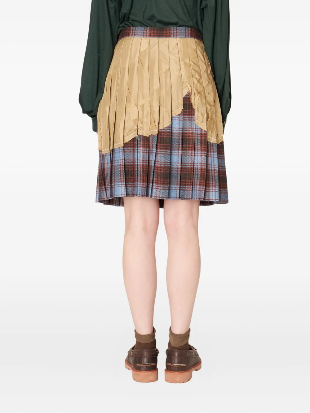 Kolor Mini-rok met plooien en vlakken - Beige