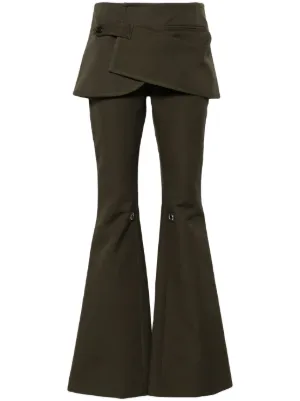 パンツ COURREGES SLASH SANGLE CREPE JERSEY FLARE PANTS Courreges Slash Sangle Crepe Jersey Pants - Black