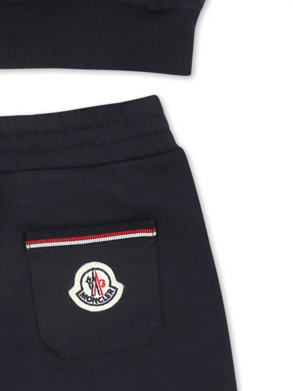 MONCLER ネイビー サイドストライプ ジャージパンツ