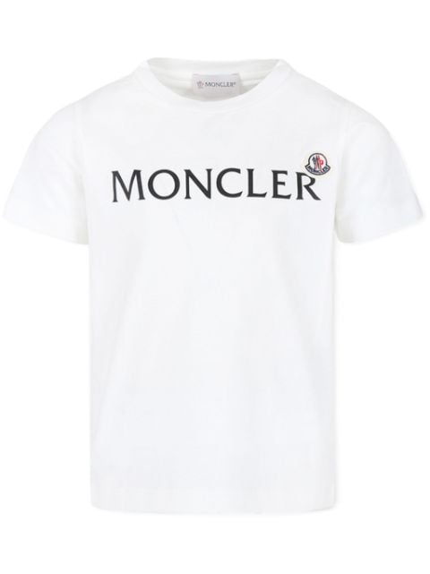 Moncler Enfant تيشيرت قطن بطبعة شعار الماركة