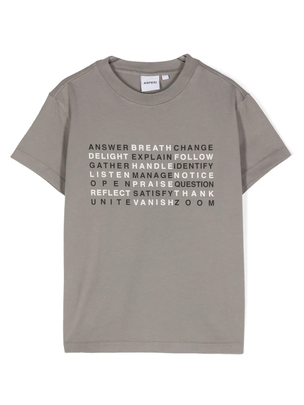 Shop Aspesi Text-print Cotton T-shirt In Grey