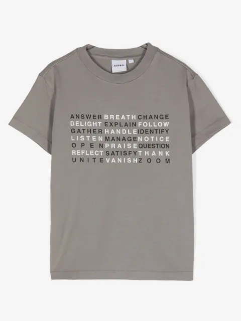 Aspesi Kids text-print cotton T-shirt