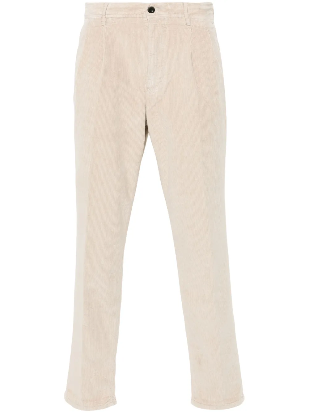 Incotex Ribfluwelen broek met toelopende pijpen Beige