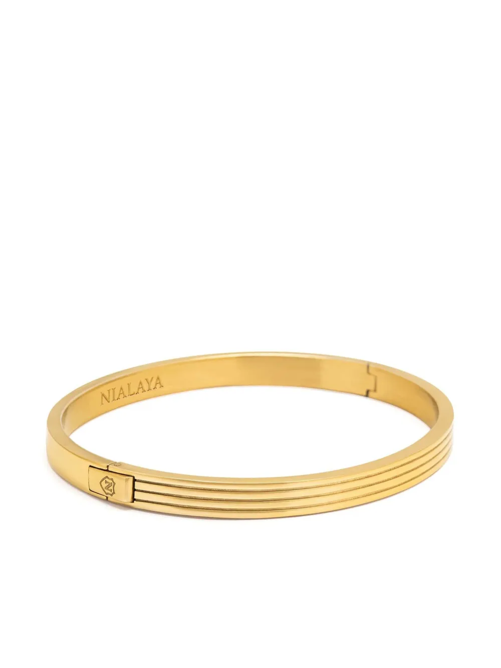 Nialaya Jewelry Logo-engraved Bracelet In Gold