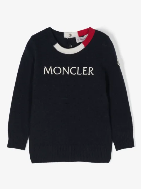 Moncler Enfant suéter con logo bordado
