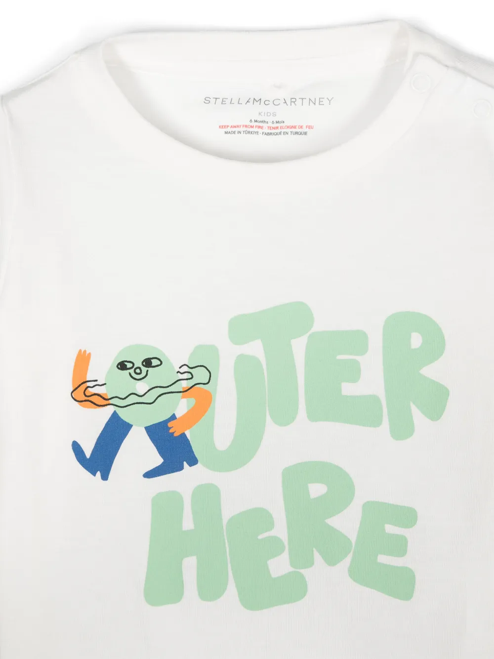 Stella McCartney Kids Katoenen T-shirt met logoprint Wit