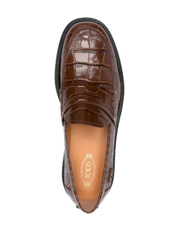 Tod's croc-effect Loafers Brown FARFETCH PT