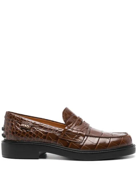 Tod's croc-effect loafers