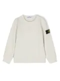 Stone Island Junior Compass badge organic cotton sweatshirt - Neutrals
