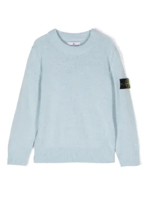 Stone Island Junior Mélange crew-neck Jumper | Grey | FARFETCH ID