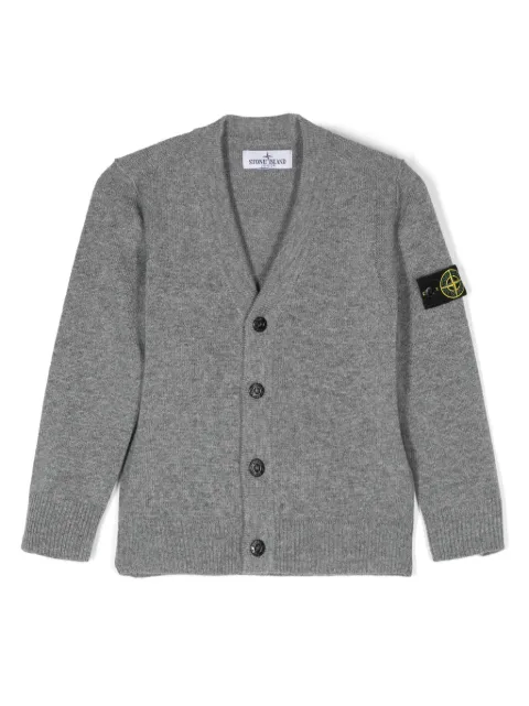 Stone Island Junior Compass badge knitted cardigan