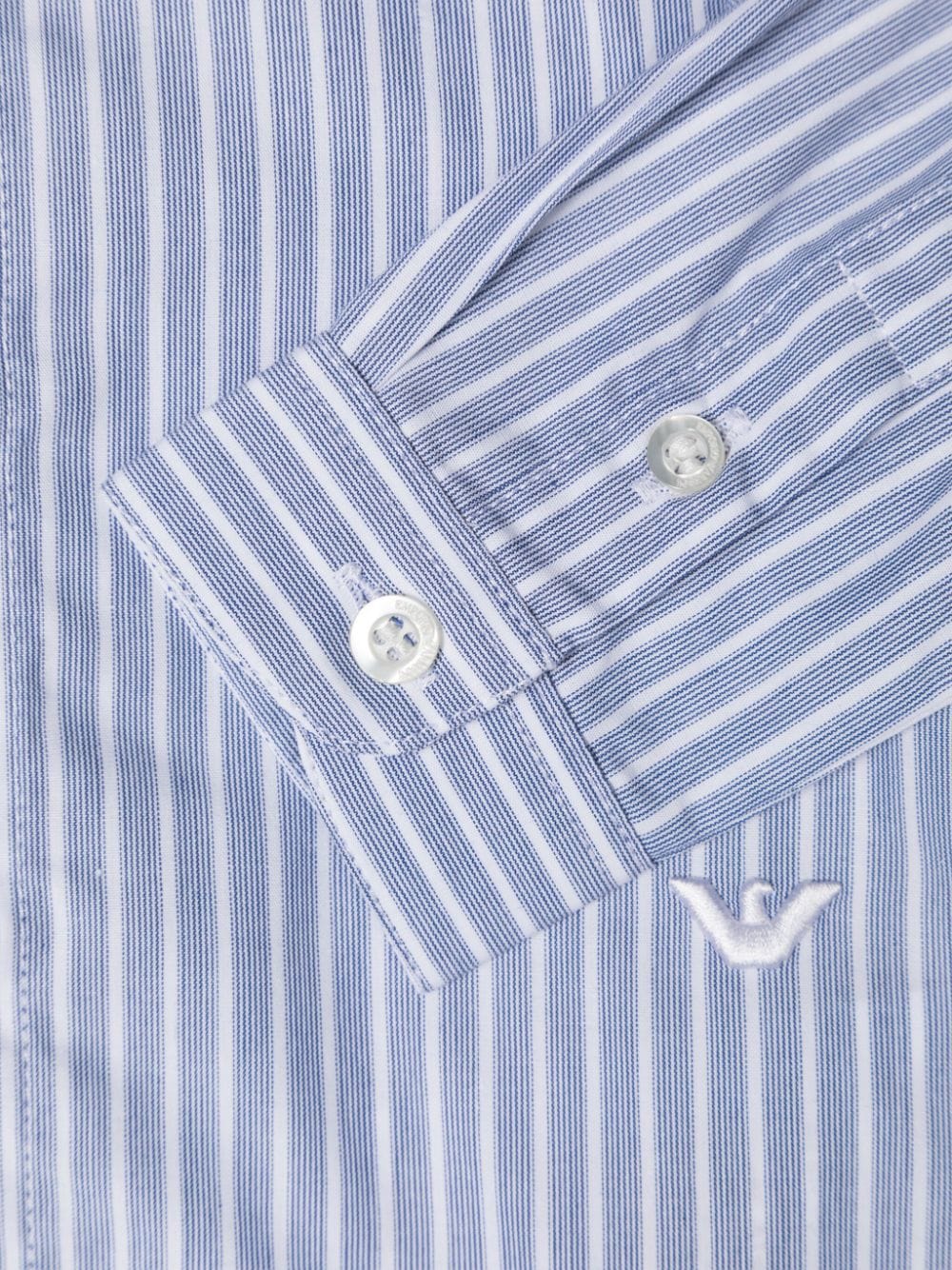 Shop Emporio Armani Striped Cotton Shirt In Blue