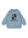 Emporio Armani Kids logo-embroidered jersey sweatshirt - Blue