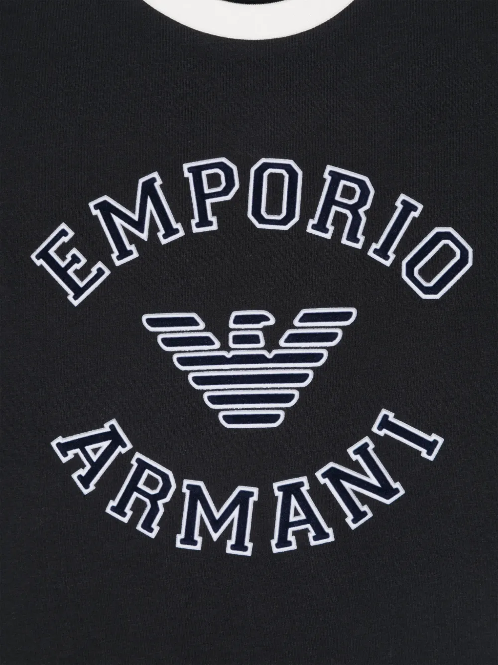 Emporio Armani Kids Katoenen T-shirt met logopatch Blauw