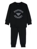 Emporio Armani Kids flocked-logo cotton tracksuit - Blue