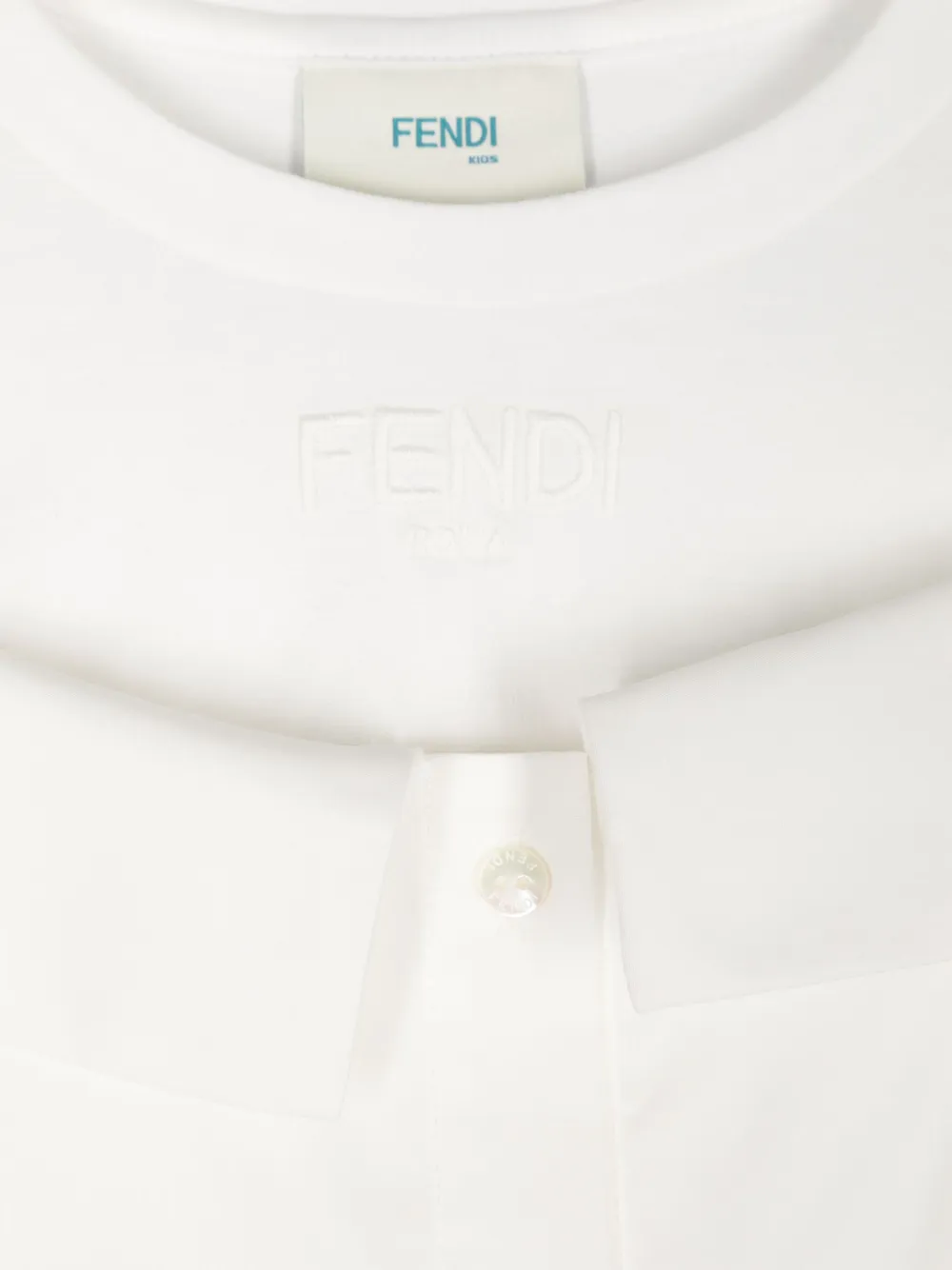 Fendi Kids Katoenen blouse met open schouders Wit
