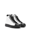 Balmain Kids leather high-top sneakers - White