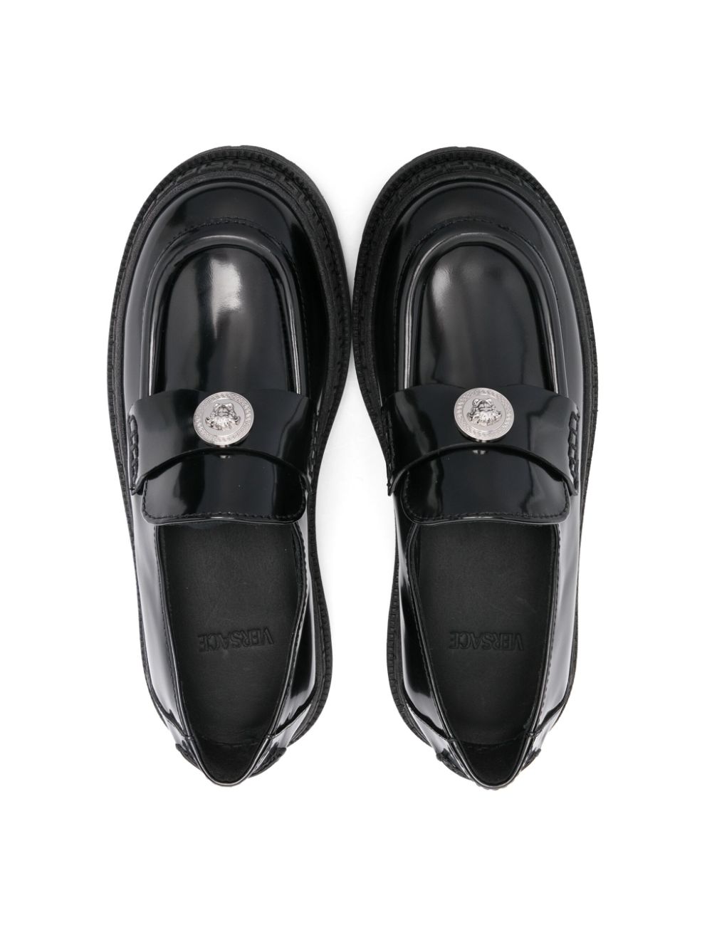 Versace Kids Medusa leren loafers Zwart