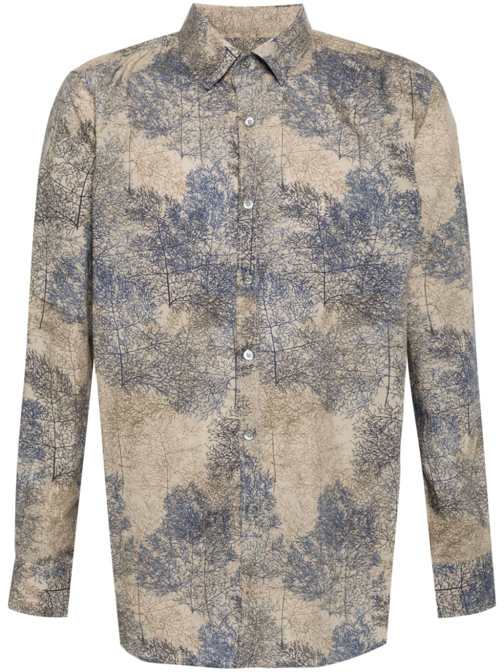 Canali tree-print shirt - Neutrals