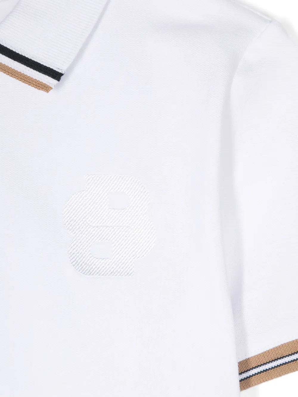 BOSS Kidswear Poloshirt met gestreepte afwerking Wit