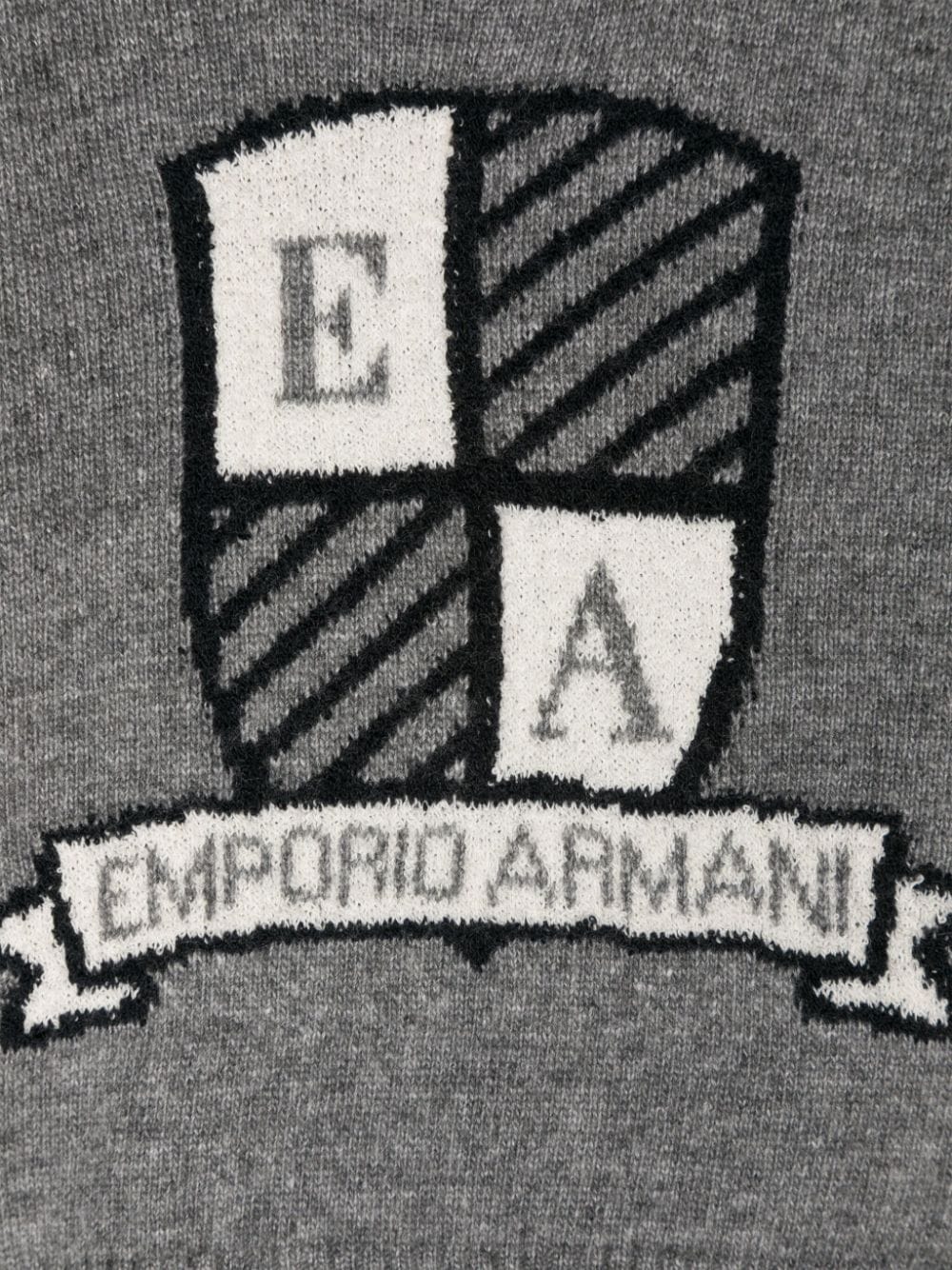 Shop Emporio Armani Logo-intarsia Mélange Jumper In Grey