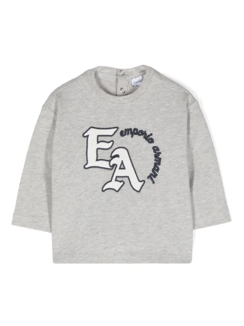 Emporio Armani Kids logo-embroidered mélange T-shirt
