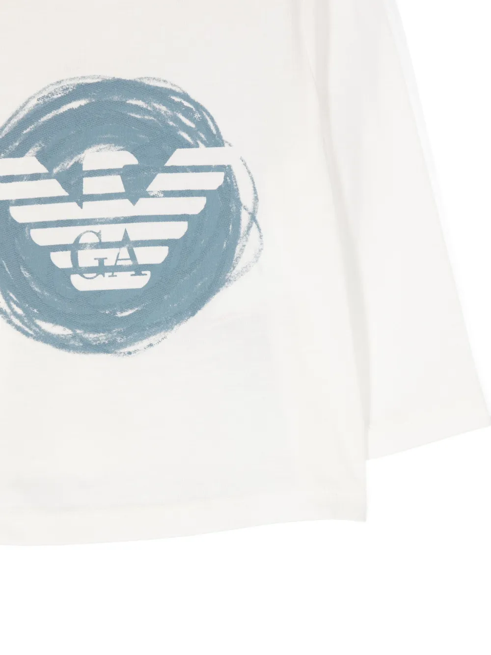 Emporio Armani Kids Katoenen T-shirt met logoprint Wit