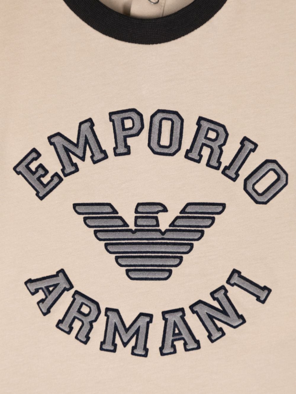 Shop Emporio Armani Logo-embossed Cotton T-shirt In Neutrals