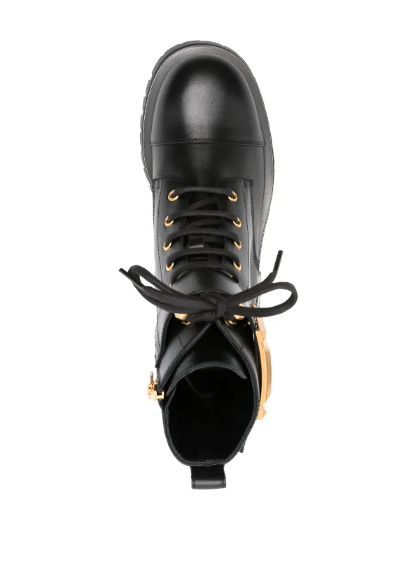 Balmain バックル レザーブーツ | ブラック | FARFETCH JP