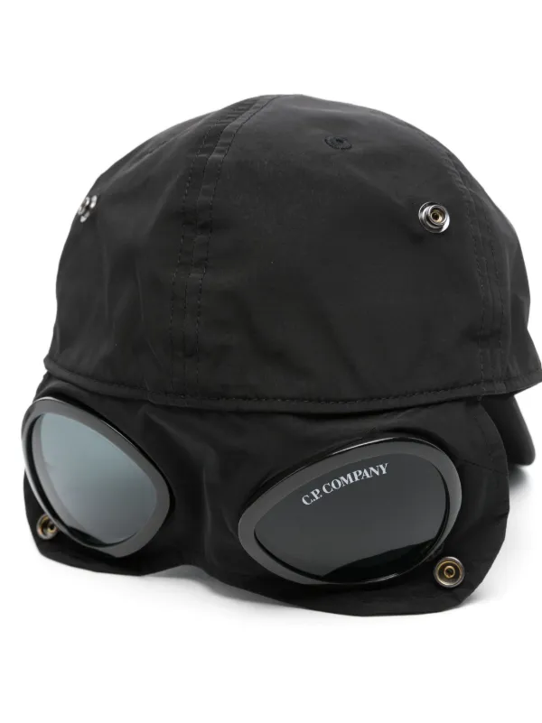 Cp company goggle hat black deals