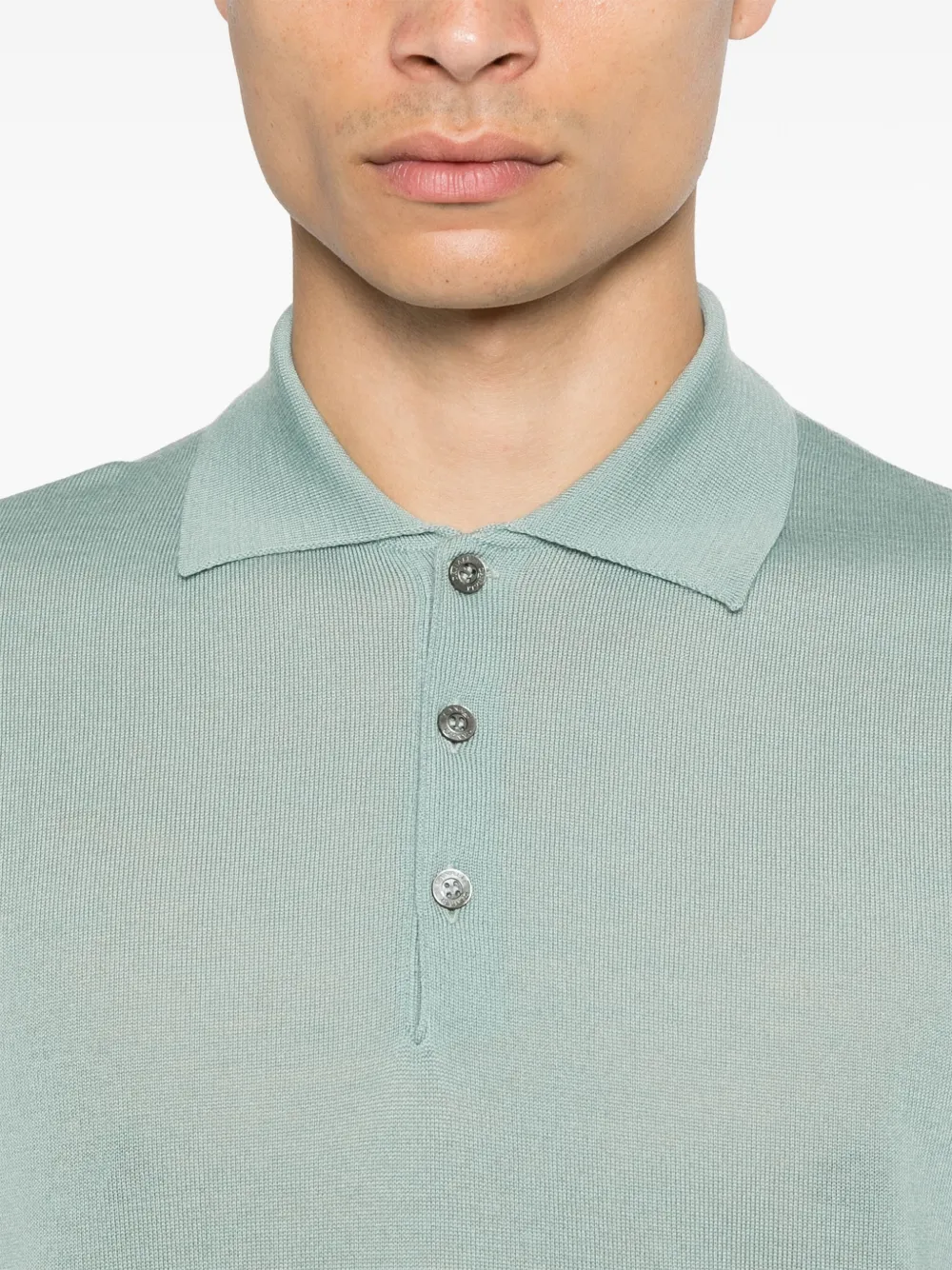 Canali Poloshirt van merinowol Groen