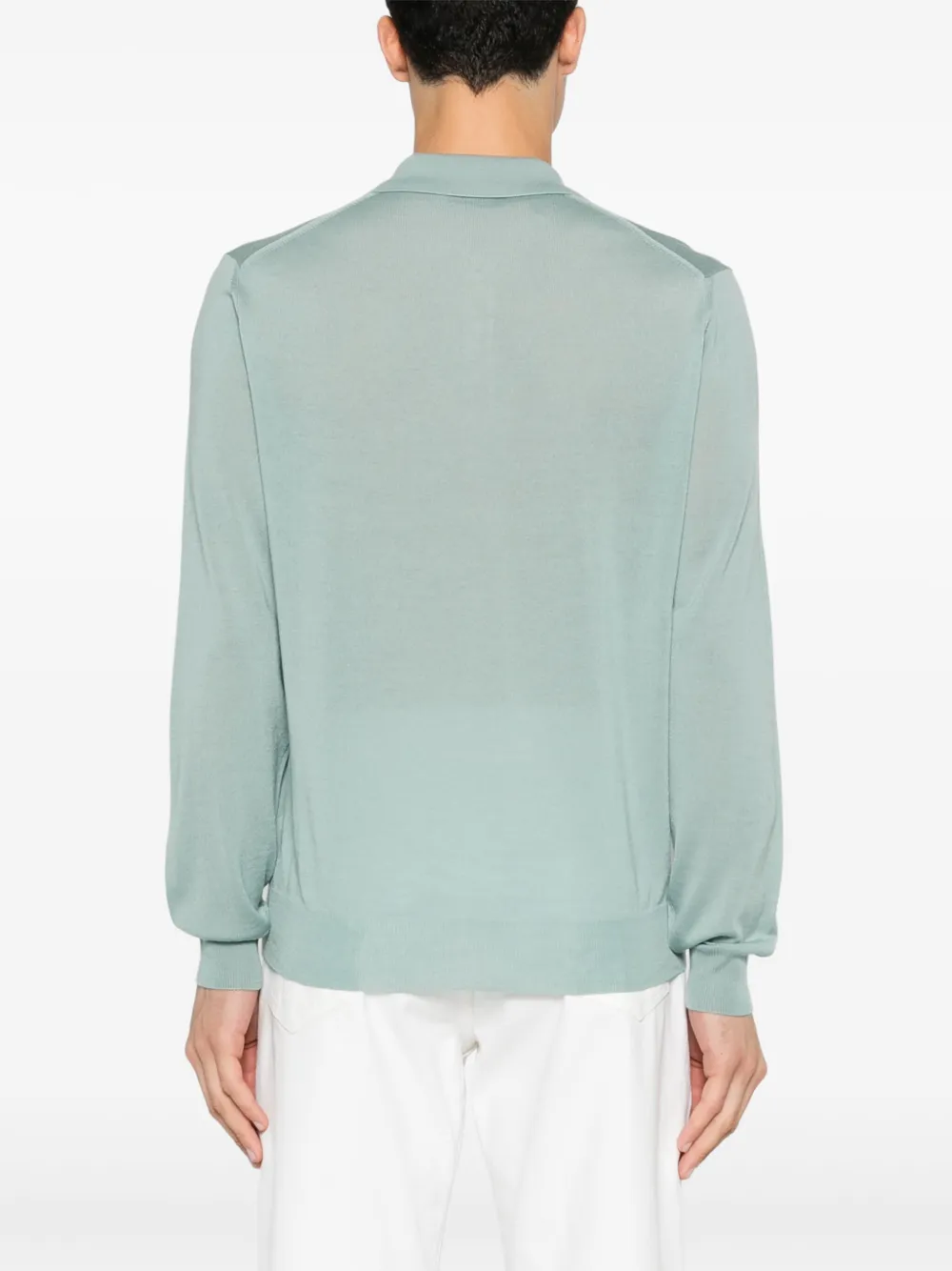 Canali Poloshirt van merinowol Groen