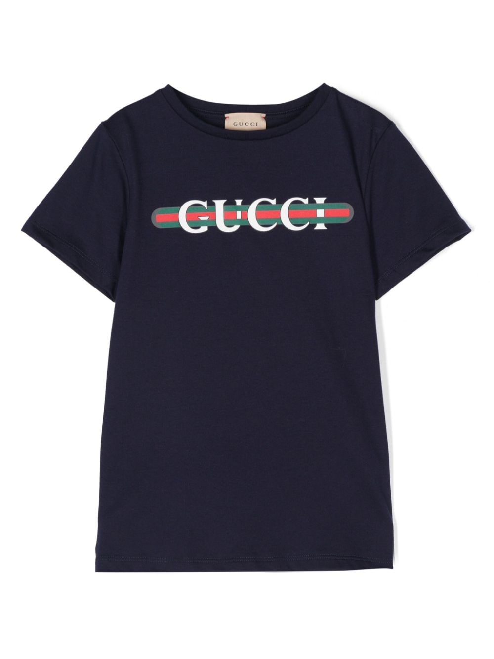 Gucci Kids' Logo-print Cotton T-shirt In Blue