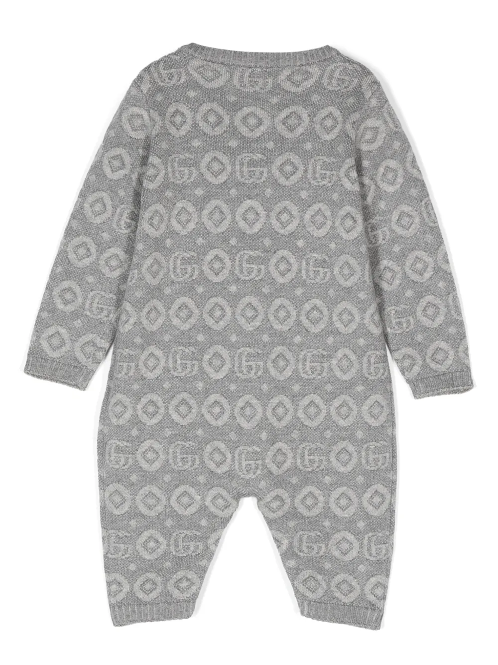 guccikids Gucci Kids Katoenen romper met GG logo - Grijs