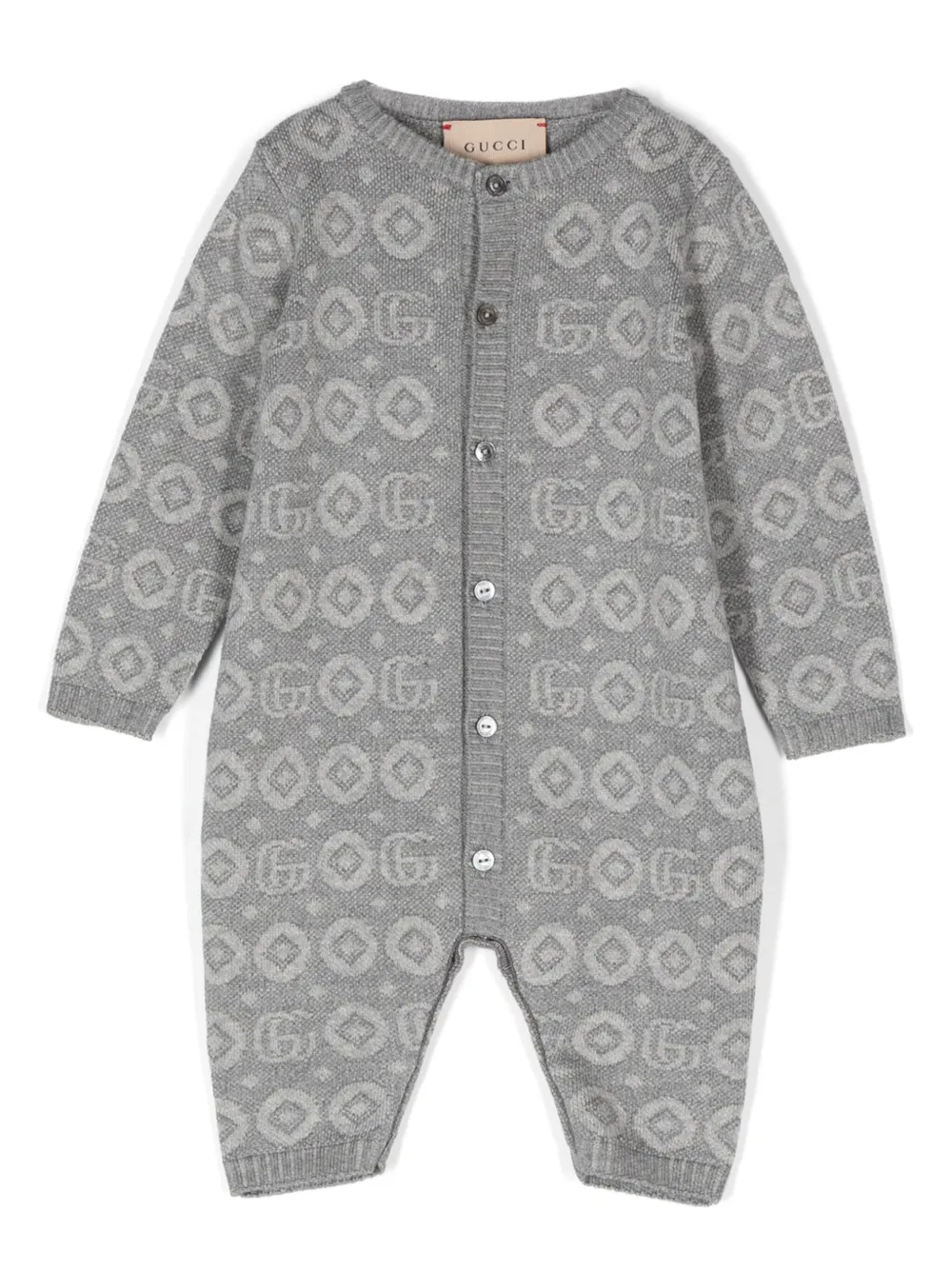 Gucci Kids romper con logo Double G ninos Algodon 0 3 Gris
