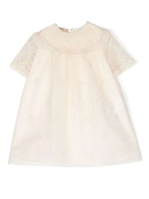 Gucci Kids Tüllkleid mit Blumenstickerei